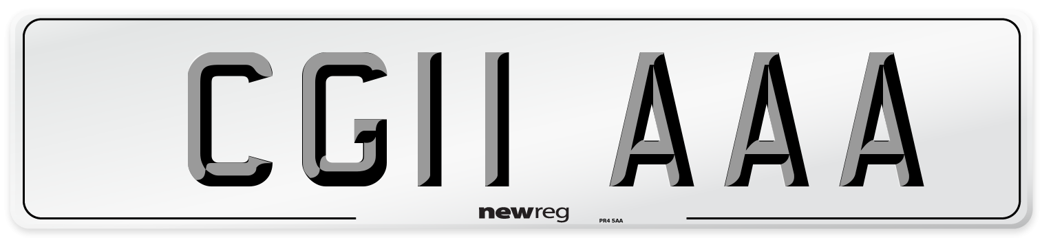 CG11 AAA Number Plate from New Reg